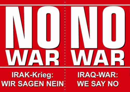 Die NO WAR Postkarte